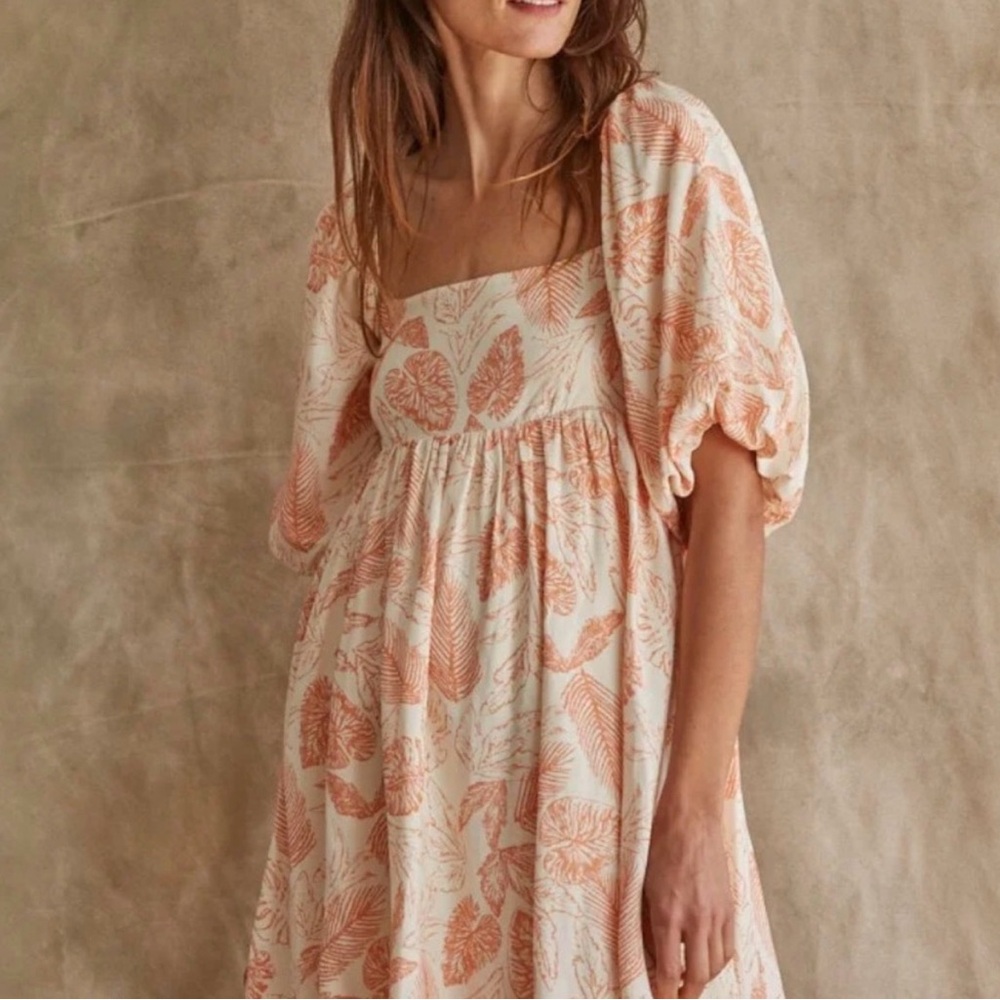 NWOT By Together‎ Womens Dress Alana Fawn Leaf Venice Orange Floral Sizes Medium